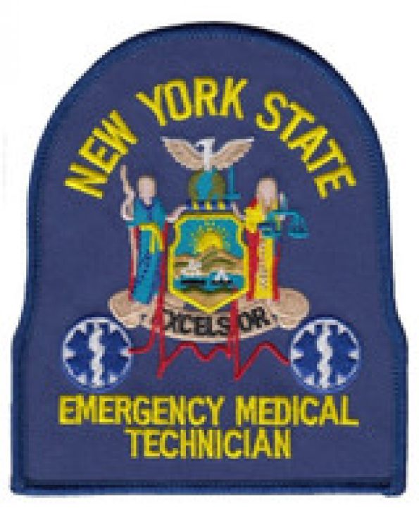 NEW YORK STATE EMERGENCY MEDICAL TECHNICIAN SHOULDER PATCH - SEW ON.